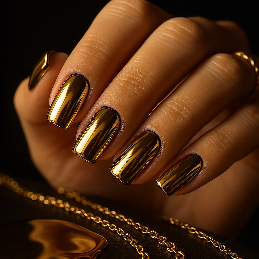 gold nails design