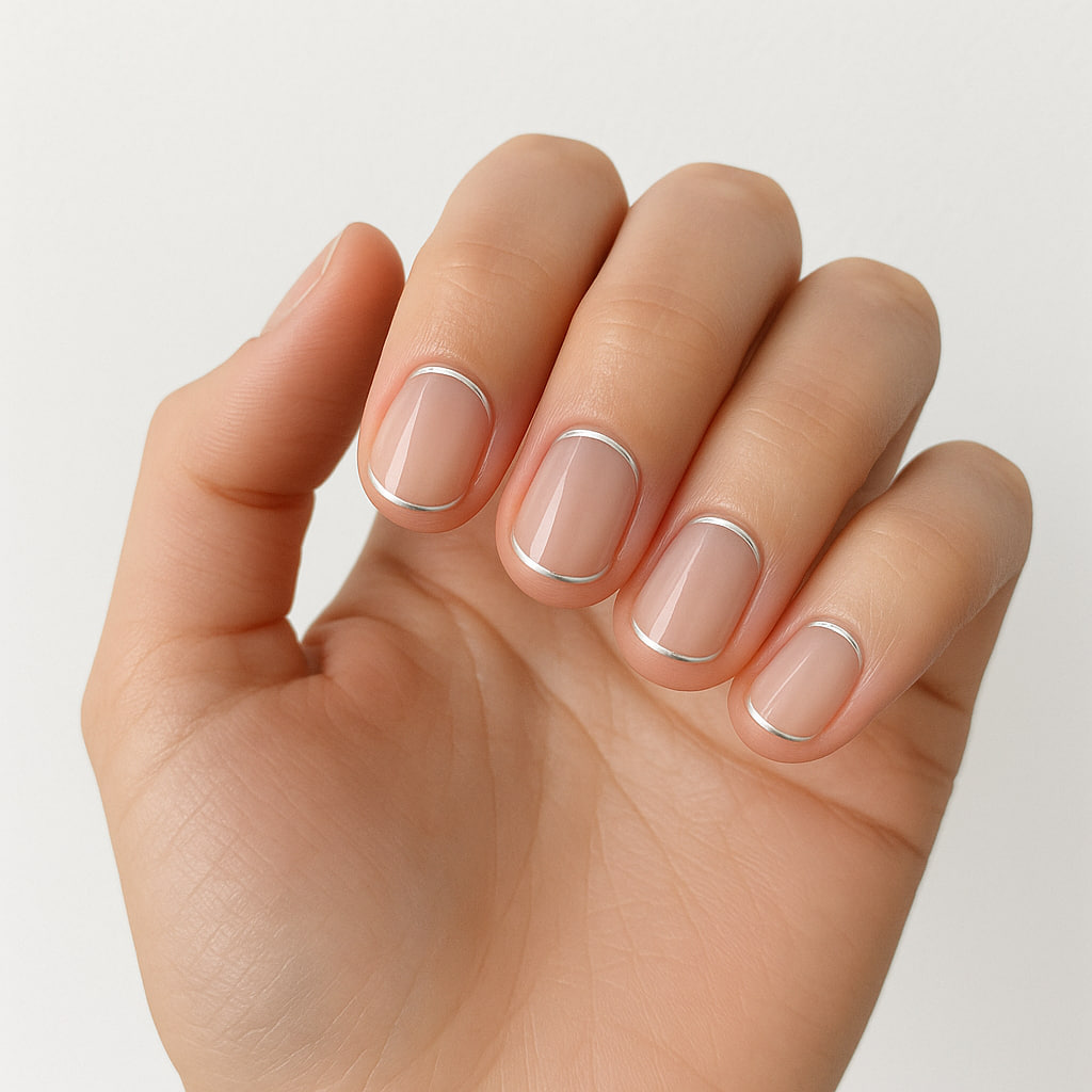silver cuticle nails