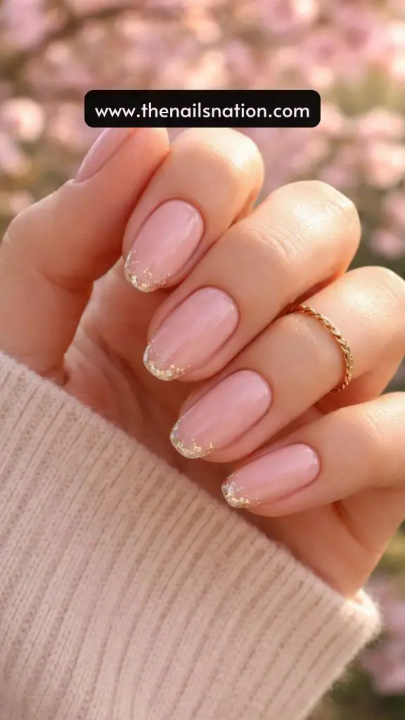Blush Pink Micro Tip + Gold Foil Edge