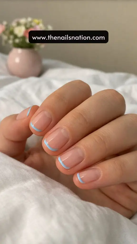 Classic Micro French Tips in Baby Blue