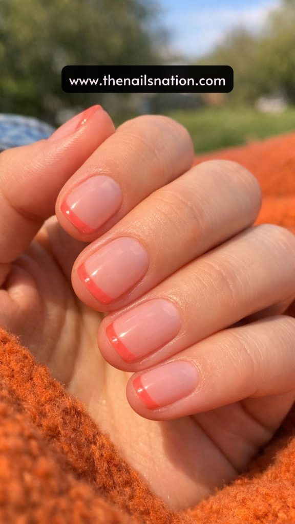 Coral Micro Tip Nails