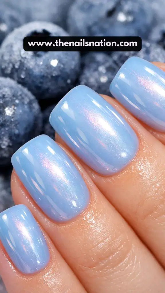 Icy Blue Glazed Donut Nails