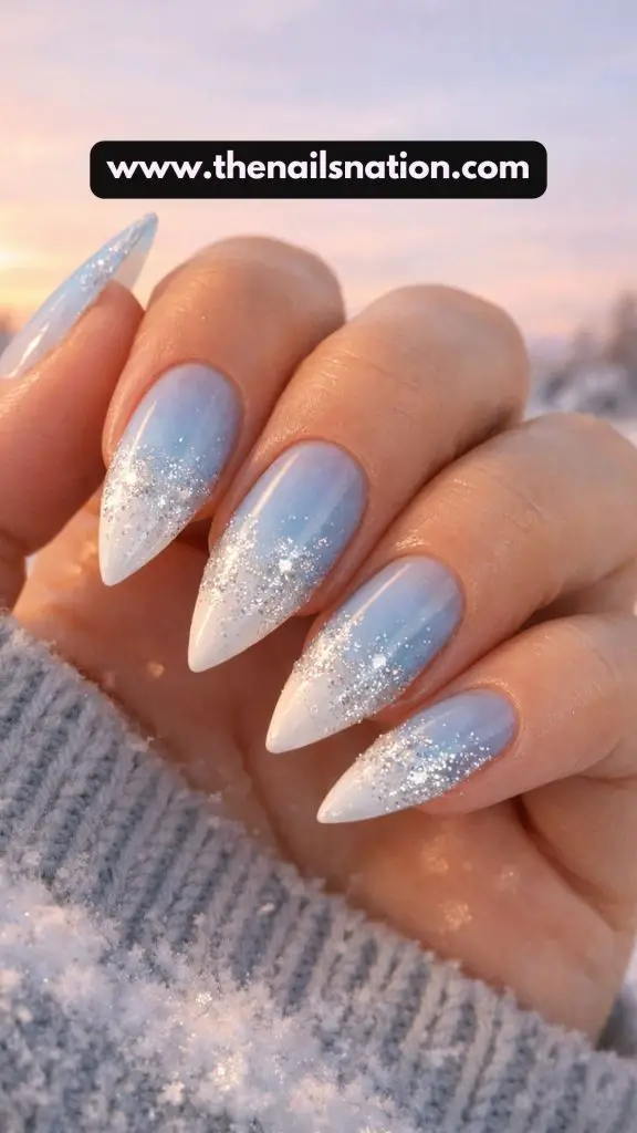 Icy Ombré with Glitter Fade