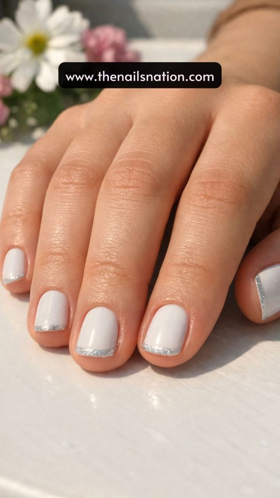 Icy Silver Micro Tip on White