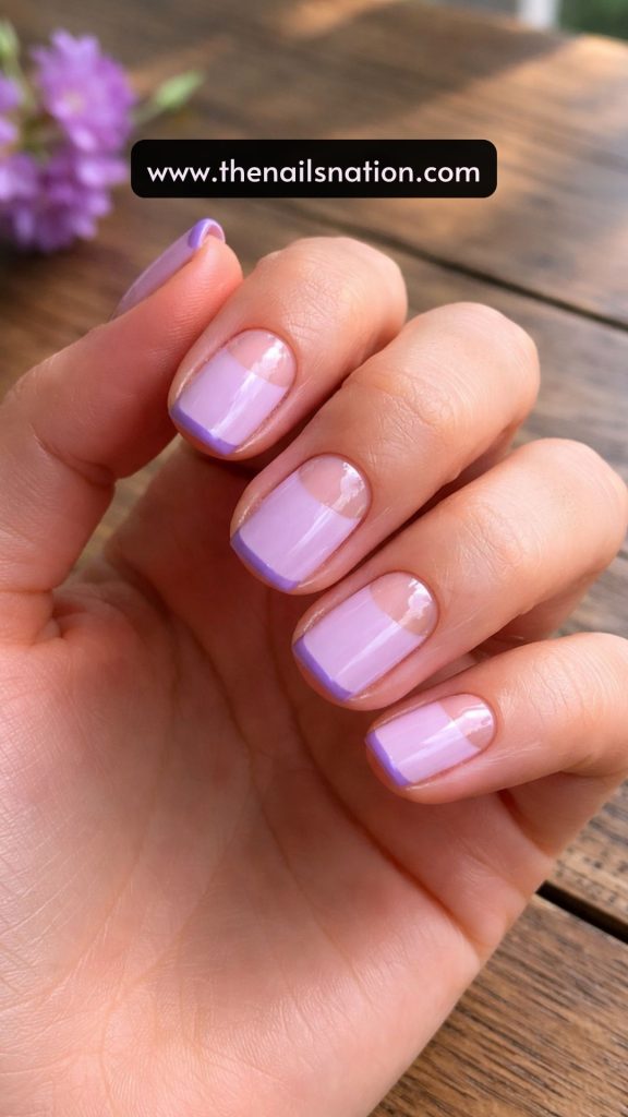 Lavender Micro French Nails
