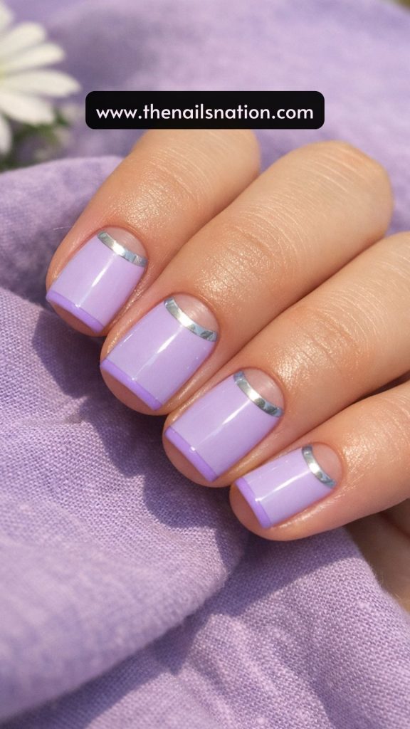 Lilac Micro French Nails