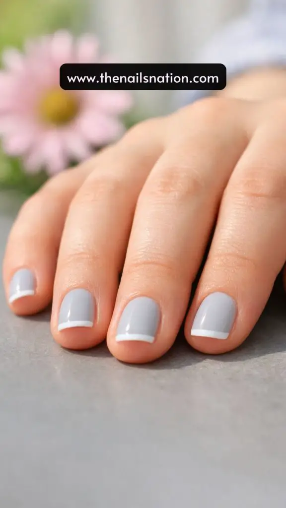 Pearl White Micro Tip on Light Grey