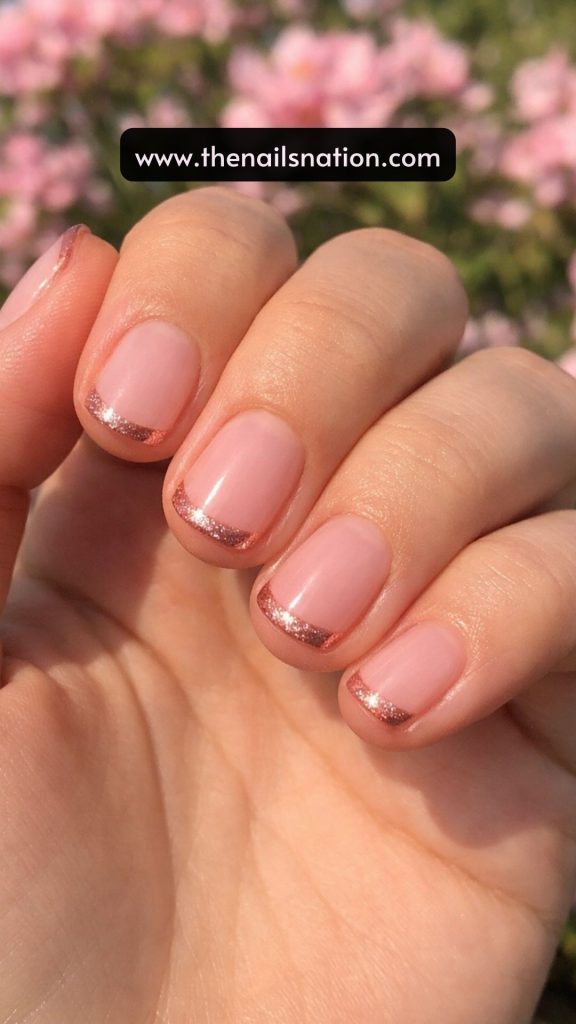 Rose Gold Micro Tips Nails