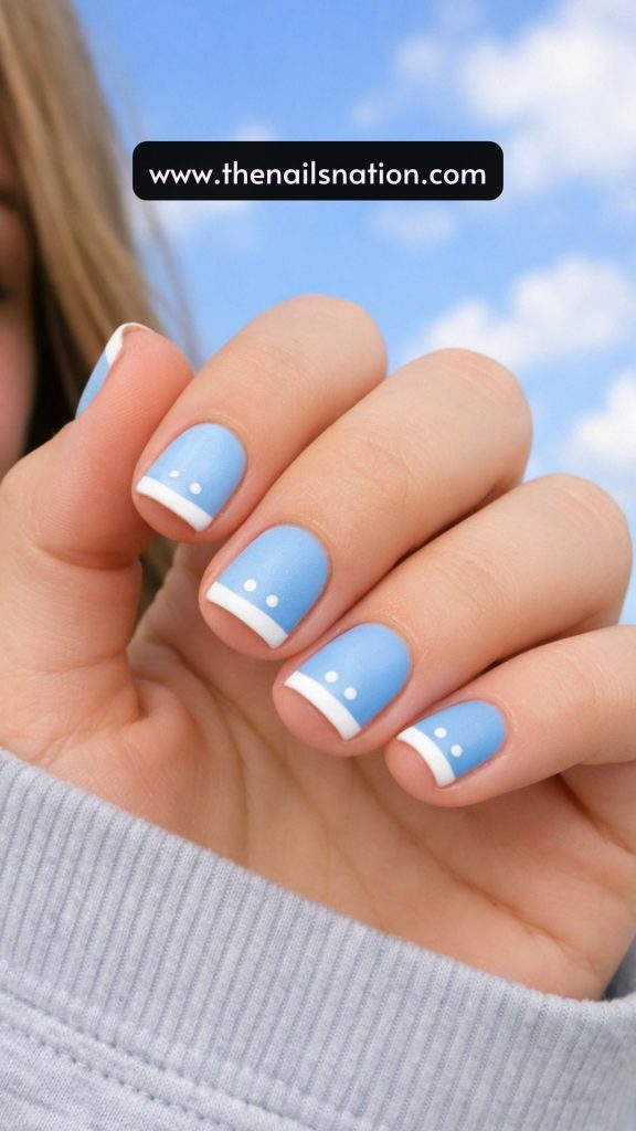 Sky Blue Micro French Tip