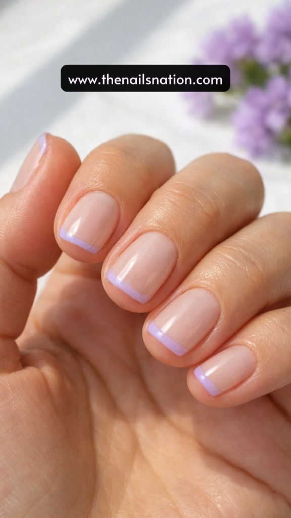 Soft Lilac Micro Tip on Sheer White