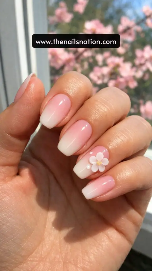 Soft Peach Ombré Nails for Spring