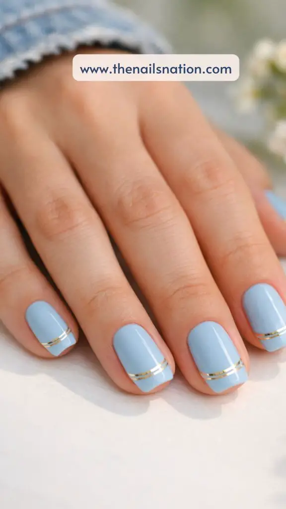Blue Spring Nail Ideas with Double Micro Tips