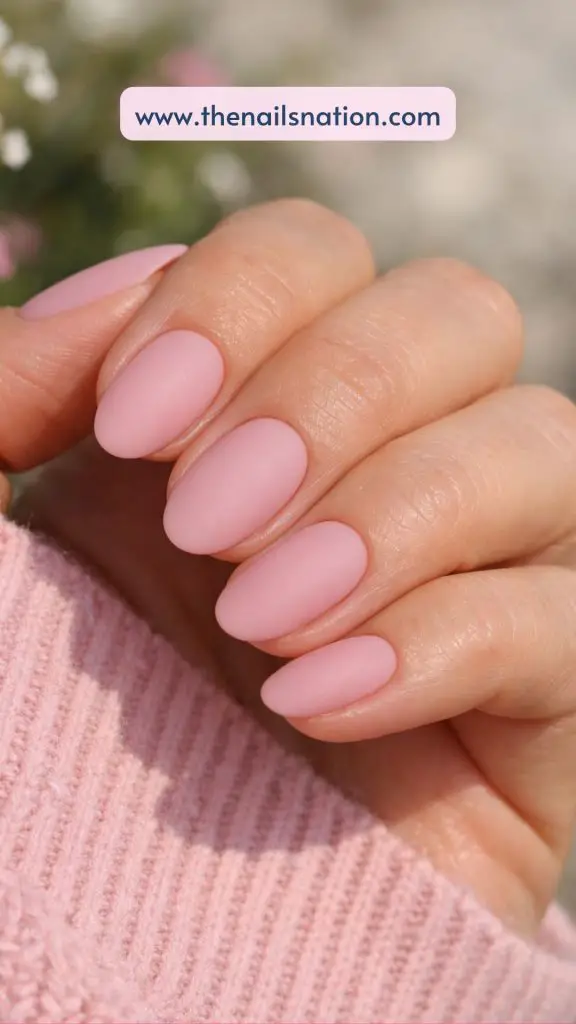 Matte Pink Spring Nails for a Modern Touch (1)
