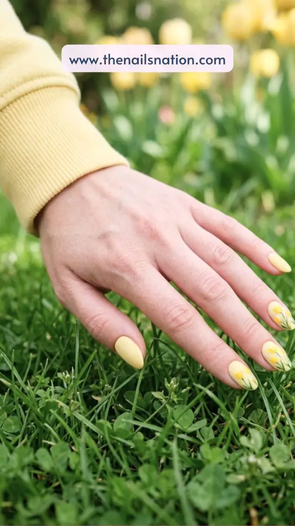 Yellow Tulip Garden Nails