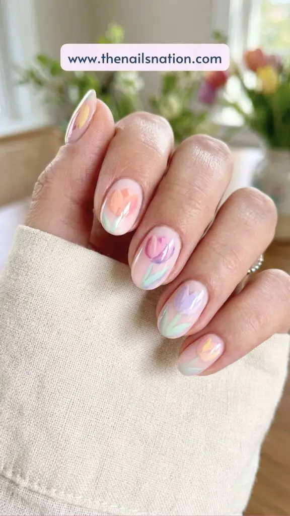 Abstract Tulip Nail Art