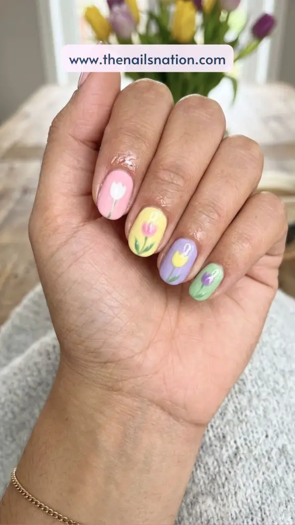 Pastel Mixed Tulip Nails